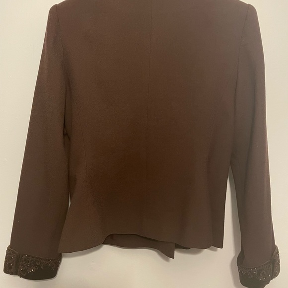 Beautiful Brown Albert Nipon Wool Jacket M - Picture 7 of 8